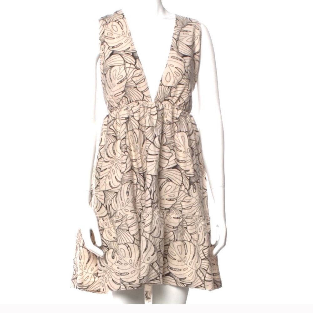 House of Harlow 1960 Palm Pattern Linen Dress